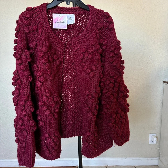 Chicwish Kinit Your Love Heart Yarn Ball Chunky‎ Hand Knit Cardigan - Picture 5 of 10